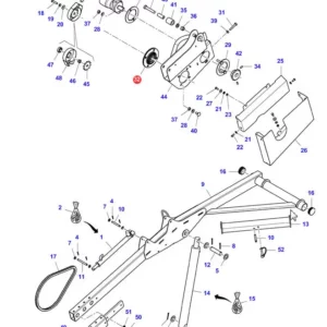 Łożysko z obudową kołnierzową marki Massey Ferguson o numerze katalogowym D41716500 stosowany w kombajnach zbożowych marek: Massey Ferguson, Fendt jako element hedera. - schemat