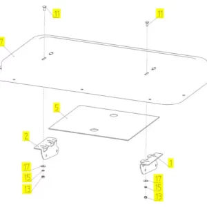 Oryginalna pokrywa kabiny o numerze katalogowym 100506707, stosowana w kombajnach zbożowych marki Rostselmash schemat.
