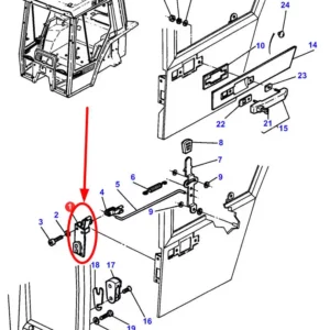 Zamek drzwi lewy pasujacy do massey ferguson oryginał