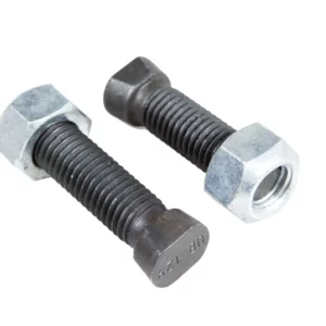 Śruba płużna premium z łbem dwustronnie ściętym i nakrętką  o wymiarach M12 x 45 oraz twardości 12.9 marki Agricarb