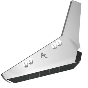 Wykonany w technologii napawania węglikiem wolframu prawy lemiesz francuskiej marki Agricarb