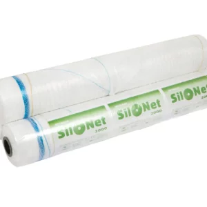 Siatka rolnicza bez filtra UV marki Cotesi Silonet o długości 2000 metrów i szerokości 123 cm, stosowana do owijania bel w prasach rolujących.