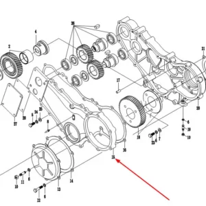Oryginalna obudowa rozrządu o numerze katalgowym 4L22BT-01008L, stosowana w ciągnikach rolniczych marek Arbos i Lovol.-schemat