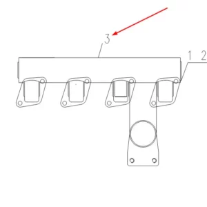 Oryginalny kolektor dolotowy o numerze katalogowym 4L22BT-07001-22H, stosowany w ciągnikach rolniczych marek Arbos i Lovol.-schemat