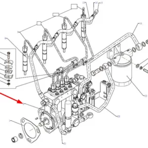 Oryginalna pompa paliwa o numerze katalogowym B253D1-1, stosowana w ciągnikach rolniczych marki Arbos schemat.