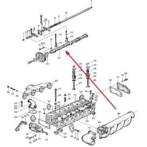 Oryginalny wał rozrządu o numerze katalogowym L0000075, stosowany w ciągnikach rolniczych marek Arbos i Lovol.