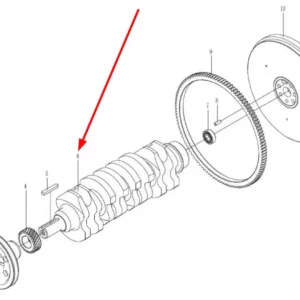 Oryginalny wał korbowy o numerze katalogowym L0000101, stosowany w ciągnikach rolniczych marek Arbos oraz Lovol.