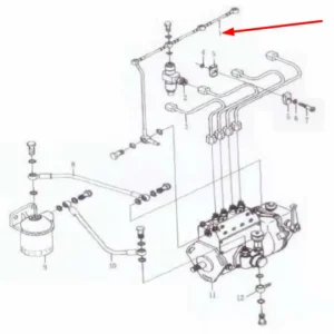 Oryginalny przewód paliwowy o numerze katalogowym L0000114, stosowany w ciągnikach rolniczych marek Arbos oraz Lovol.