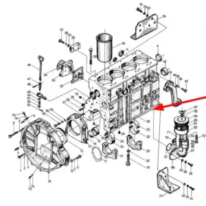 Oryginalny blok silnika o numerze katalogowym L0000166, stosowany w ciągnikach rolniczych marek Arbos i Lovol.