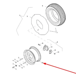 Oryginalna felga o numerze katalogowym L0000188, stosowana w ciągnikach rolniczych marek Arbos oraz Lovol.