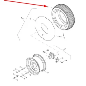 Oryginalna opona o numerze katalogowym L0000205, stosowana w ciągnikach rolniczych marek Arbos oraz Lovol.