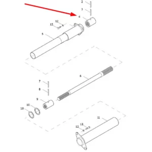 Oryginalna tuleja frezowana o numerze katalogowym L0000339, stosowana w ciągnikach rolniczych marek Arbos oraz Lovol.