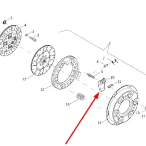 Oryginalna łapa sprzęgła o numerze katalogowym L0000361, stosowana w ciągnikach rolniczych marek Arbos oraz Lovol.