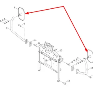 Oryginalne lusterko wsteczne o numerze katalogowym L0000887, stosowane w ciągnikach rolniczych marek Arbos oraz Lovol.