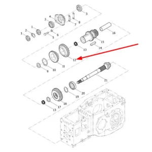 Oryginalne koło zębate wału głównego o numerze katalogowym L0001665, stosowane w ciągnikach rolniczych marek Arbos oraz Lovol.