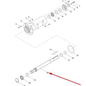 Oryginalny wałek frezowany o numerze katalogowym L0001677, stosowany w ciągnikach rolniczych marek Arbos oraz Lovol.