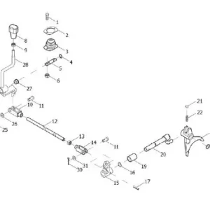 Oryginalne ramię dźwigni WOM o numerze katalogowym L0001688, stosowane w ciągnikach rolniczych marek Arbos oraz Lovol.