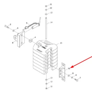 Oryginalne mocowanie obciążników o numerze katalogowym L0002002, stosowane w ciągnikach rolniczych marek Arbos oraz Lovol.