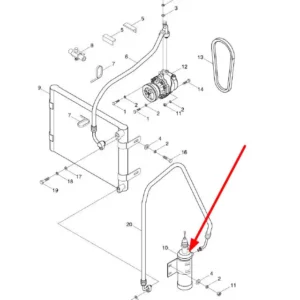 Oryginalny osuszacz klimatyzacji o numerze katalogowym L0002056, stosowany w ciągnikach rolniczych marek Arbos oraz Lovol.