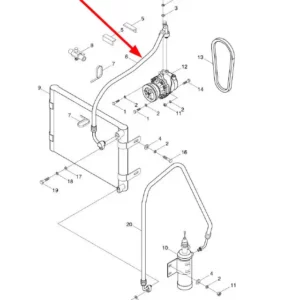 Oryginalna przewód sprężarki o numerze katalogowym L0002057, stosowana w ciągnikach rolniczych marek Arbos oraz Lovol.