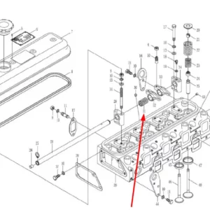 Oryginalna sprężyna wałka dźwigienek zaworowych o numerze katalogowym L0002136, stosowana w ciągnikach rolniczych marek Arbos oraz Lovol.
