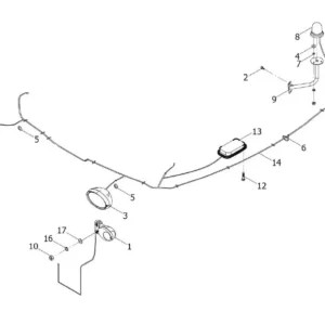 Oryginalna wycieraczka tylnej szyby o numerze katalogowym L0002167, stosowana w ciągnikach rolniczych marek Arbos oraz Lovol.