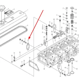 Oryginalna podkładka kolektora wydechowego o numerze katalogowym L0002285, stosowana w ciągnikach rolniczych marek Arbos oraz Lovol schemat.