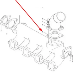 Oryginalna uszczelka kolektora dolotowego o numerze katalogowym L0002293, stosowana w ciągnikach rolniczych marek Arbos oraz Lovol schemat.