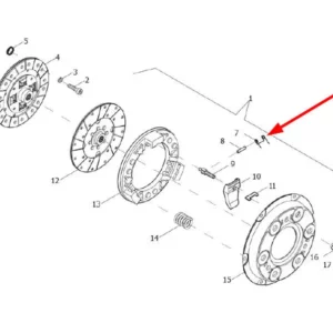 Oryginalna sprężyna napinająca o numerze katalogowym L0002523, stosowana w ciągnikach rolniczych marek Arbos oraz Lovol.