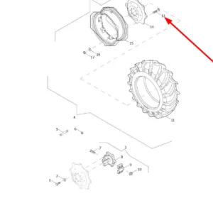 Oryginalna śruba tarczy koła o numerze katalogowym L0002615, stosowana w ciągnikach rolniczych marek Arbos oraz Lovol.