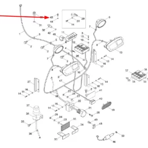Oryginalny włącznik hamulca postojowego o numerze katalogowym L0002643, stosowany w ciągnikach rolniczych marek Arbos oraz Lovol.