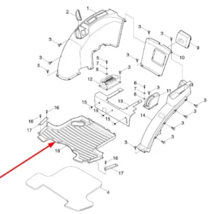 Oryginalna mata podłogi kabiny o numerze katalogwym L0002936, stosowana w ciągnikach rolniczych marek Arbos oraz Lovol.