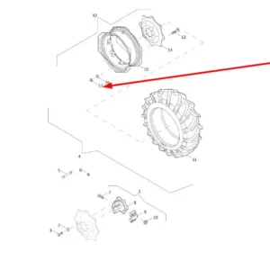 Oryginalna nakrętka o numerze katalogowym L0003328, stosowana w ciągnikach rolniczych marek Arbos oraz Lovol.