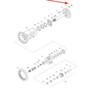 Oryginalna nakrętka o numerze katalogowym L0003340, stosowana w ciągnikach rolniczych marek Arbos oraz Lovol.