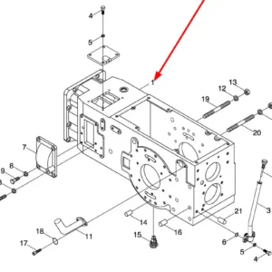 Oryginalna obudowa dyferencjału tylnej osi o numerze katalogowym L0003637, stosowana w ciągnikach rolniczych marek Arbos oraz Lovol.-schemat