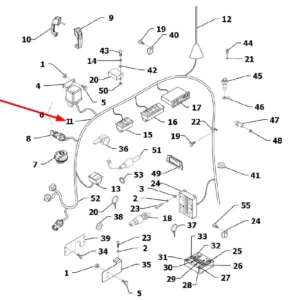 Oryginalna wiązka przewodów elektrycznych o numerze katalogowym L0003751, stosowana w ciągnikach rolniczych marek Arbos oraz Lovol.