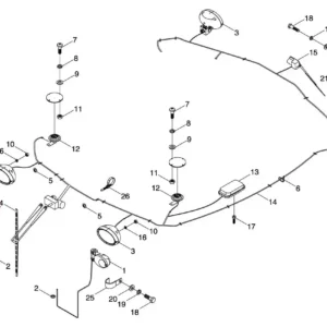 Oryginalny zestaw przedniej wycieraczki o numerze katalogowym L0003763, stosowany w ciągnikach rolniczych marek Arbos oraz Lovol.