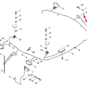 Oryginalny zestaw tylnej wycieraczki o numerze katalogowym L0003764, stosowany w ciągnikach rolniczych marek Arbos oraz Lovol.
