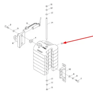 Oryginalny obciążnik przedni 24 kg o numerze katalogowym L0003805, stosowany w ciągnikach rolniczych marek Arbos oraz Lovol.