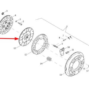 Oryginalna tarcza cierna sprzęgła o numerze katalogowym L0003928, stosowana w ciągnikach rolniczych marek Arbos oraz Lovol.