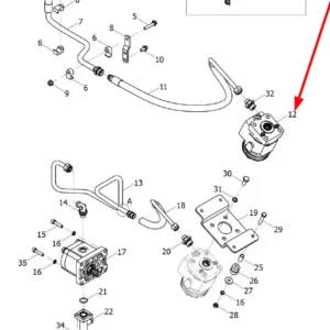 Oryginalny orbitrol układu kierowniczego o numerze katalogowym L0003976, stosowany w ciągnikach rolniczych marek Arbos oraz Lovol schemat.