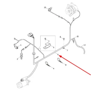 Oryginalna wiązka elektryczna silnika o numerze katalogowym L0004099, stosowana w ciągnikach rolniczych marek Arbos oraz Lovol.