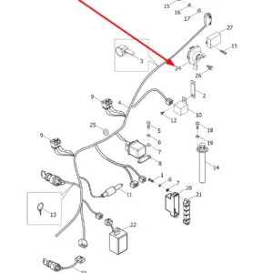Oryginalny przełącznik świateł oraz kierunkowskazów o numerze katalogowym L0004102, stosowany w ciągnikach rolncizych marek Arbos oraz Lovol.