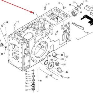 Oryginalna obudowa tylna o numerze katalogowym P5S38401118, stosowana w ciągnikach rolniczych marki Arbos schemat.