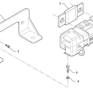 Oryginalny bezpiecznik główny z obudową o numerze katalogowym P5S48501110, stosowany w ciągnikach rolniczych marki Arbos schemat.