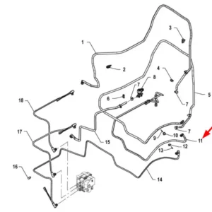 Oryginalny przewód wtryskiwacza AdBlue o numerze katalogowym P5S50101155, stosowany w ciągnikach rolniczych marki Arbos.