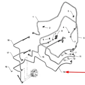 Oryginalny przewód AdBlue o numerze katalogowym P5S50601166, stosowany w ciągnikach rolniczych marki Arbos.