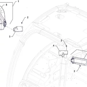 Oryginalne ramię lusterka prawego o numerze katalogowym P5S52801122, stosowane w ciągnikach rolniczych marki Arbos schemat.