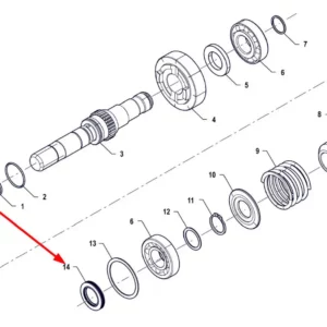Oryginalny pierścień simering o numerze katalogowym PIS08010005, stosowany w ciągnikach rolniczych marki Arbos.