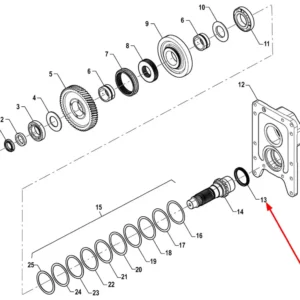 Oryginalny pierścień simering o numerze katalogowym PIS08010007, stosowany w ciągnikach rolniczych marki Arbos.